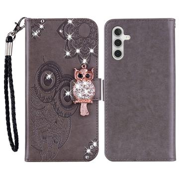 Samsung Galaxy A25 Husa portofel cu strasuri bufniță