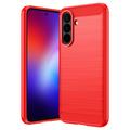 Husă TPU Brushed Samsung Galaxy A27 - Fibră de Carbon - Roșu