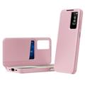 Husă Flip Samsung Galaxy A27 Smart Clear View cu slot pentru card - Roz
