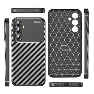 Husă TPU Samsung Galaxy A35 - Beetle Fibra de Carbon - Negru
