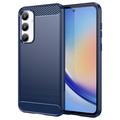 Husă TPU Brushed Samsung Galaxy A35 - Fibră de Carbon - Albastru