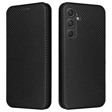 Husă Flip Samsung Galaxy A35 - Fibra de Carbon - Negru
