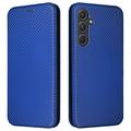 Husă Flip Samsung Galaxy A35 - Fibra de Carbon - Albastru