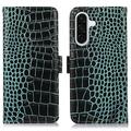 Husă Piele Portofel cu RFID Samsung Galaxy A36 - Crocodile - Verde