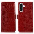 Husă Piele Portofel cu RFID Samsung Galaxy A36 - Crocodile