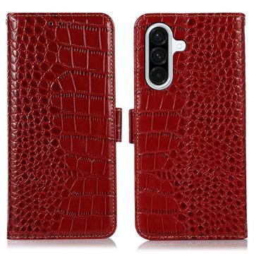 Husă Piele Portofel cu RFID Samsung Galaxy A36 - Crocodile