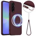 Husă Silicon Liquid Samsung Galaxy A37 - Compatibila MagSafe - Roșu Vin