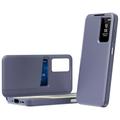 Husa portofel Samsung Galaxy A37 Smart Clear View cu slot pentru card - Gri Violet