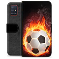 Husă Portofel Premium - Samsung Galaxy A51 - Fotbal în Flăcări