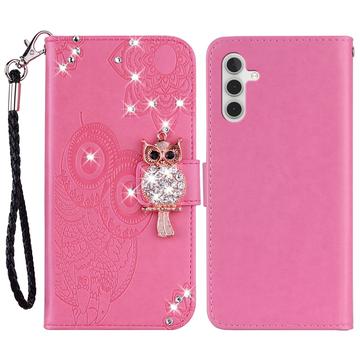 Samsung Galaxy A54 5G Bufniță Owl Rhinestone portofel caz