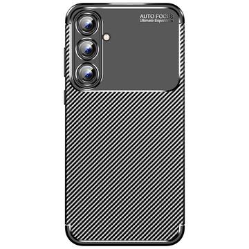 Husă TPU Samsung Galaxy A55 - Beetle Fibra de Carbon - Negru