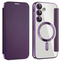 Husă rabatabilă cu slot pentru card Samsung Galaxy A55 - Compatibil MagSafe - Violet