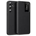 Husă Flip Samsung Galaxy A55 Smart Clear View cu slot pentru card - Negru