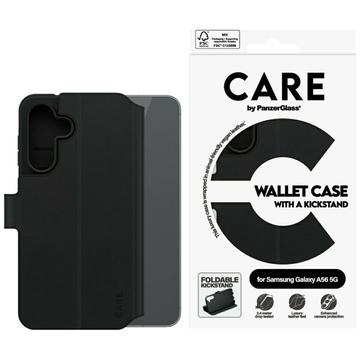 Husă portofel cu suport Samsung Galaxy A56 PanzerGlass Care Feature - Negru