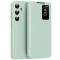 Husa portofel Samsung Galaxy A56 Smart Clear View cu slot pentru card - Verde deschis