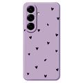 Samsung Galaxy A57 Husă subțire din TPU cu model cu inimă - Violet / Negru