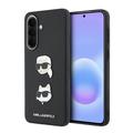 Husă din silicon lichid Samsung Galaxy A57 Karl Lagerfeld Metal Karl and Choupette - Negru