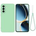 Husă din silicon lichid Samsung Galaxy A57 cu curea de mana - verde