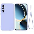 Husă din silicon lichid Samsung Galaxy A57 cu curea de mana - Violet