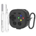 Husă pentru Samsung Galaxy Buds 4/4 Pro în stil controler de jocuri, cu carabină și instrument de curățare
