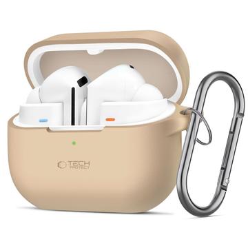 Carcasă cu cârlig din silicon Samsung Galaxy Buds3/Buds3 Pro/Buds3 FE Tech-Protect - Caffe Latte