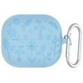 Samsung Galaxy Buds3/Buds3 Pro Carcasă din silicon lichid cu model floral și carabină