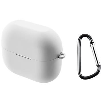 Husă Silicon cu Carabinieră Samsung Galaxy Buds3 FE - Alb