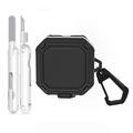 Husă rezistentă pentru Samsung Galaxy Buds4/Buds4 Pro cu carabină și creioane de curățare - Negru