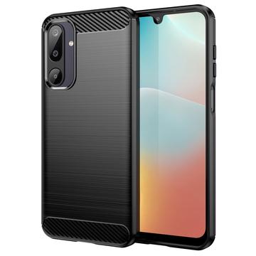 Husă TPU Brushed Samsung Galaxy M16 - Fibră de Carbon - Negru
