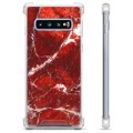 Husă Hibrid - Samsung Galaxie S10 - Marmură Roșie