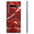 Husă TPU - Samsung Galaxie S10+ - Marmură Roșie