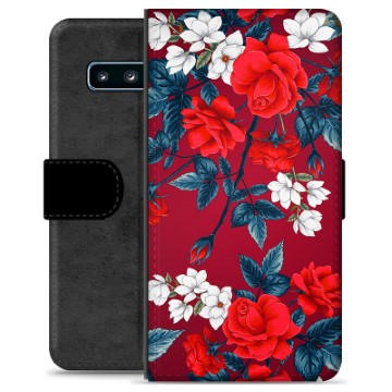 Husă Portofel Premium - Samsung Galaxie S10 - Flori Vintage