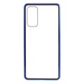 Husă Magnetică cu Sticlă Temperată Samsung Galaxy S20 FE - Albastru