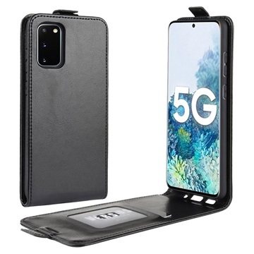 Husă Flip Vertical cu Slot Card Samsung Galaxy S20 FE - Negru