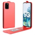 Husă Flip Vertical cu Slot Card Samsung Galaxy S20 FE - Roșu