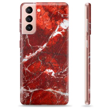 Husă TPU - Samsung Galaxy S21 5G - Marmură Roșie