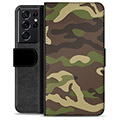 Husă Portofel Premium - Samsung Galaxy S21 Ultra 5G - Camo