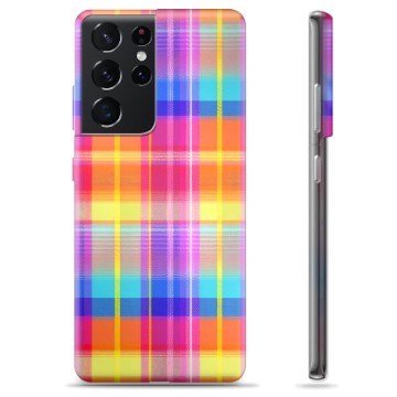 Husă TPU - Samsung Galaxy S21 Ultra 5G - Cămașă de Flanelă