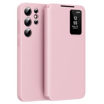 Husă Flip Samsung Galaxy S22 Ultra 5G Smart Clear View cu slot pentru card