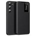Husă Flip Samsung Galaxy S22+ 5G Smart Clear View cu slot pentru card - Negru