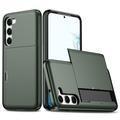 Husă Hibridă Samsung Galaxy S23 5G cu Slot Glisant pentru Card - Verde Army