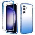 Husă hibridă Samsung Galaxy S23 FE - Gradient Series - Albastru / Transparent