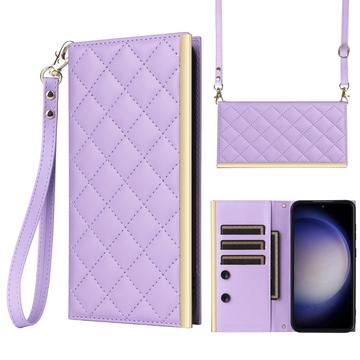 Husa portofel matlasata de lux - Samsung Galaxy S23 FE - Violet