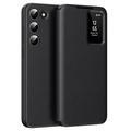Husă Flip Samsung Galaxy S23 Smart Clear View cu slot pentru card - Negru
