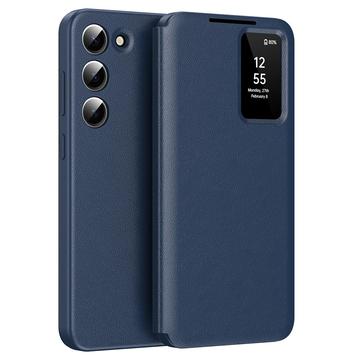 Samsung Galaxy S23 Smart Clear View Husă Flip cu slot pentru card - Safir