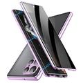 Husă Magnetică Sticlă Temperată Samsung Galaxy S23 Ultra 5G - Confidențialitate - Violet Deschis