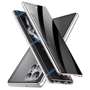Samsung Galaxy S23 Ultra 5G Magnetic Case with Tempered Glass - Privacy (Open Box - Bulk) - Silver