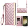 Husa portofel matlasata de lux - Samsung Galaxy S23 Ultra - Rose Gold