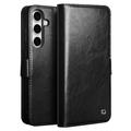 Husă Piele Portofel Samsung Galaxy S24 FE - Qialino Classic - Negru