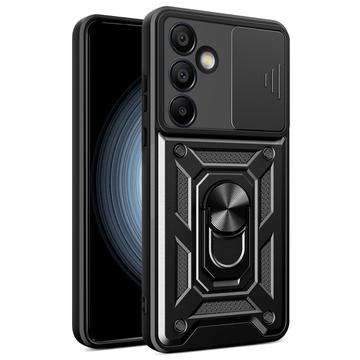 Husă Hibridă Samsung Galaxy S24 FE cu Inel Rotativ cu Ecran pentru Cameră
